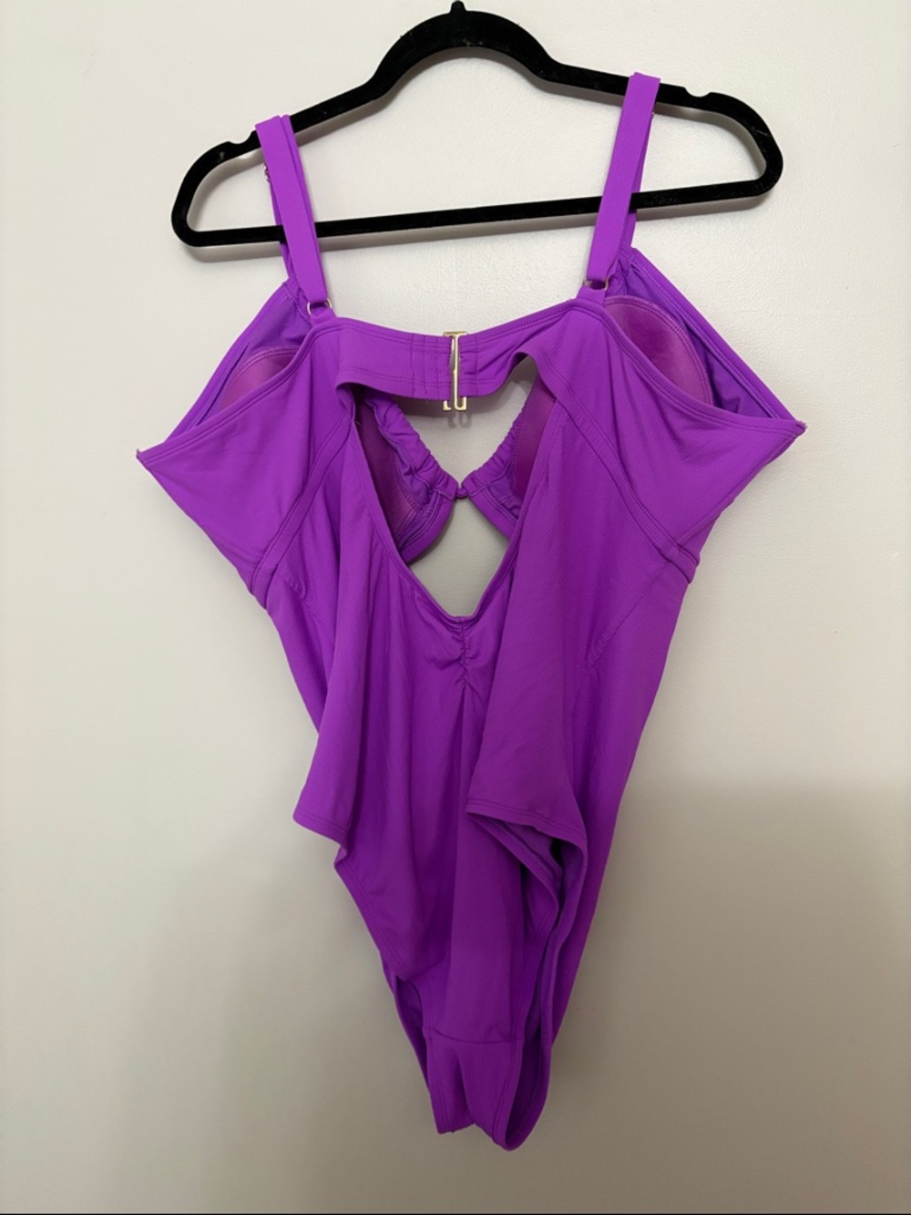 Xhilaration Vibrant Purple One-Piece Swimsuit with Front Cutout - Picture 3 of 3